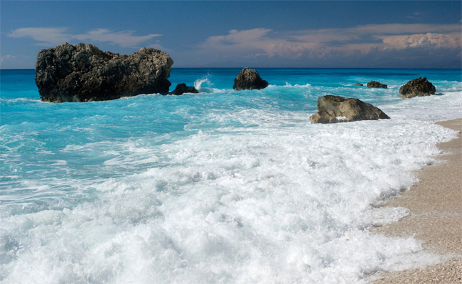 The blue water of Ionian sea